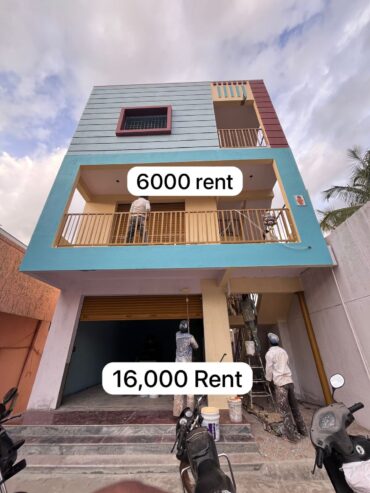 Ground flor : 16000 rent, 1.5 lakh advance First flor : 6000 rent 50k advance